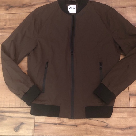 Zara Zip Up Women’s front Bomber Jacket Olive Green size M - Picture 1 of 2